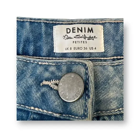 Miss Selfridge Denim Skirt Size US 4 Petites - Picture 3 of 5